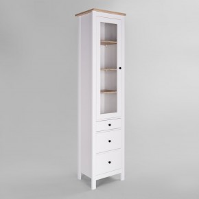 2.08.07.120.14 САГА шкаф с витриной 50 белый/ясень RU в Златоусте - zlatoust.ok-mebel.com | фото
