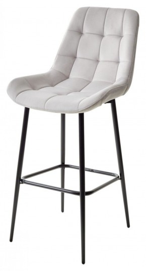 Барный стул ХОФМАН, цвет H-09 Светло-серый, велюр / черный каркас М-City в Златоусте - zlatoust.ok-mebel.com | фото 1