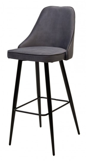 Барный стул NEPAL-BAR СЕРЫЙ #27, велюр/ черный каркас (H=78cm) М-City в Златоусте - zlatoust.ok-mebel.com | фото