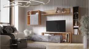 ДАЛЛАС Гостиная (модульная) цемент темный в Златоусте - zlatoust.ok-mebel.com | фото