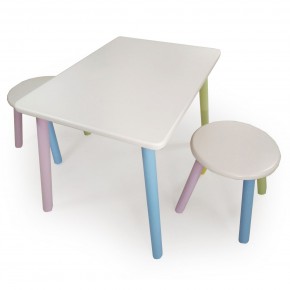 Детский комплект стол и два табурета круглых  (Белый, Белый, Цветной) в Златоусте - zlatoust.ok-mebel.com | фото 2