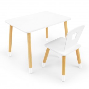 Детский комплект стол и стул «Корона» Rolti Baby (белый/береза, массив березы/мдф) в Златоусте - zlatoust.ok-mebel.com | фото