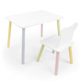 Детский комплект стол и стул «Мишка» Rolti Baby (белый/цветной, массив березы/мдф) в Златоусте - zlatoust.ok-mebel.com | фото