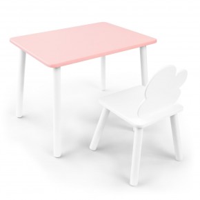 Детский комплект стол и стул «Облачко» Rolti Baby (розовый/белый, массив березы/мдф) в Златоусте - zlatoust.ok-mebel.com | фото