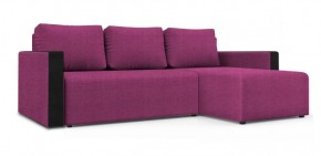 Диван угловой Алиса 3 Shaggy FUCHSIA - TEOS BLACK в Златоусте - zlatoust.ok-mebel.com | фото