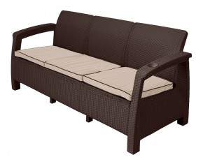 Диван Yalta Premium Sofa 3 Set (Ялта) шоколадный (+подушки под спину) в Златоусте - zlatoust.ok-mebel.com | фото