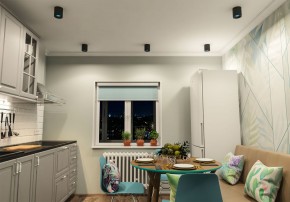 DK3090-BK+CY Светильник накладной IP 20, 10 Вт, GU5.3, LED, черный/голубой, пластик в Златоусте - zlatoust.ok-mebel.com | фото 2