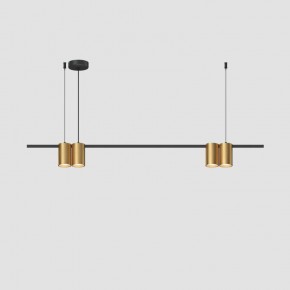 DK4061-BK+SG Подвесной светильник ORBIT, IP20, 4xGU10 LED до 15 Вт, черный + сатинированное золото, алюминий в Златоусте - zlatoust.ok-mebel.com | фото