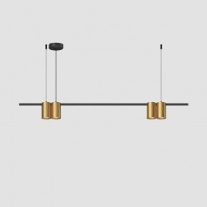 DK4061-BK+SG Подвесной светильник ORBIT, IP20, 4xGU10 LED до 15 Вт, черный + сатинированное золото, алюминий в Златоусте - zlatoust.ok-mebel.com | фото 2