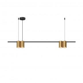 DK4061-BK+SG Подвесной светильник ORBIT, IP20, 4xGU10 LED до 15 Вт, черный + сатинированное золото, алюминий в Златоусте - zlatoust.ok-mebel.com | фото 3