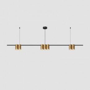 DK4063-BK+SG Подвесной светильник ORBIT, IP20, 7xGU10 LED до 15 Вт, черный + сатинированное золото, алюминий в Златоусте - zlatoust.ok-mebel.com | фото