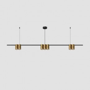 DK4063-BK+SG Подвесной светильник ORBIT, IP20, 7xGU10 LED до 15 Вт, черный + сатинированное золото, алюминий в Златоусте - zlatoust.ok-mebel.com | фото 2
