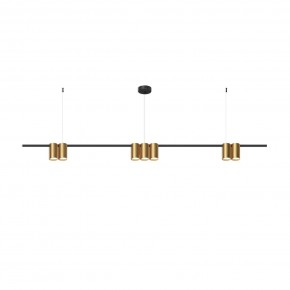DK4063-BK+SG Подвесной светильник ORBIT, IP20, 7xGU10 LED до 15 Вт, черный + сатинированное золото, алюминий в Златоусте - zlatoust.ok-mebel.com | фото 3