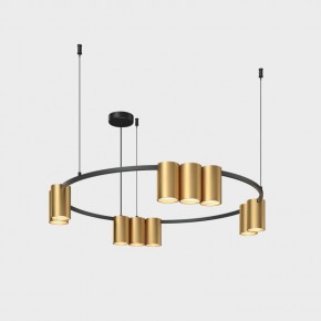DK4065-BK+SG Подвесной светильник ORBIT , IP20, 10xGU10 LED до 15 Вт, черный + сатинированное золото, алюминий в Златоусте - zlatoust.ok-mebel.com | фото
