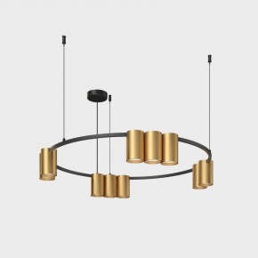 DK4065-BK+SG Подвесной светильник ORBIT , IP20, 10xGU10 LED до 15 Вт, черный + сатинированное золото, алюминий в Златоусте - zlatoust.ok-mebel.com | фото 2