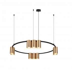 DK4065-BK+SG Подвесной светильник ORBIT , IP20, 10xGU10 LED до 15 Вт, черный + сатинированное золото, алюминий в Златоусте - zlatoust.ok-mebel.com | фото 3
