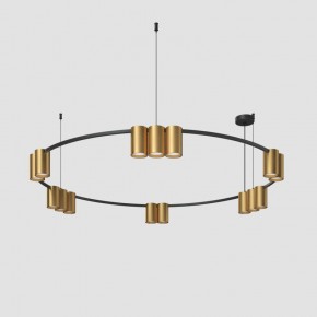 DK4067-BK+SG Подвесной светильник ORBIT, IP20, 15xGU10 LED, до 15 Вт, черный + сатинированное золото, алюминий в Златоусте - zlatoust.ok-mebel.com | фото 2
