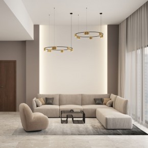 DK4067-BK+SG Подвесной светильник ORBIT, IP20, 15xGU10 LED, до 15 Вт, черный + сатинированное золото, алюминий в Златоусте - zlatoust.ok-mebel.com | фото 4