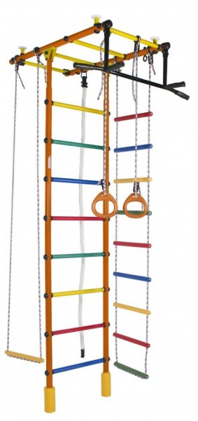 ДСК Атлант оранжевый радуга: турник, кольца, канат, трапеция, веревочная лестница в Златоусте - zlatoust.ok-mebel.com | фото