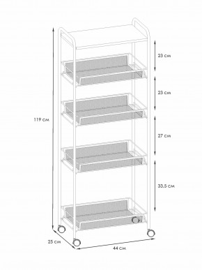 Э 443 ГР Этажерка "Ладья 25КС" Графит в Златоусте - zlatoust.ok-mebel.com | фото 2