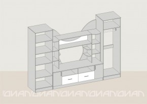 Гостиная Аллегро с 2 шкафами вариант-5 (венге/дуб белфорт) в Златоусте - zlatoust.ok-mebel.com | фото 2