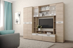 Гостиная Белла (Дуб Сонома/Белый глянец) в Златоусте - zlatoust.ok-mebel.com | фото