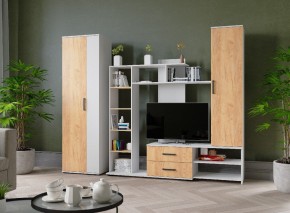 Гостиная Сидней-1 ЛДСП Белый/Дуб крафт золотой в Златоусте - zlatoust.ok-mebel.com | фото