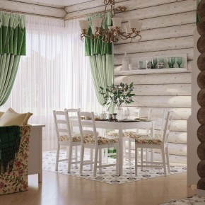 Комлект Вествик обеденный стол и четыре стула, массив сосны, цвет белый в Златоусте - zlatoust.ok-mebel.com | фото 1