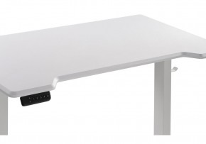 Компьютерный стол Маркос с механизмом подъема 140х80х75 белый / шагрень белая в Златоусте - zlatoust.ok-mebel.com | фото 6