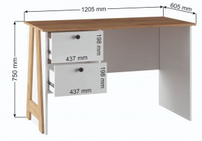 Компьютерный стол Теодора белый / крафт золотой в Златоусте - zlatoust.ok-mebel.com | фото 3