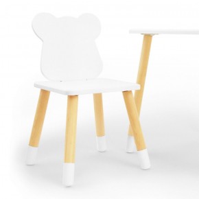 Комплект детской мебели стол и два стула Мишутка (Белый/Белый/Береза) в Златоусте - zlatoust.ok-mebel.com | фото