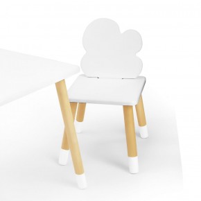 Комплект детской мебели стол и два стула Облачко (Белый/Белый/Береза) в Златоусте - zlatoust.ok-mebel.com | фото 1