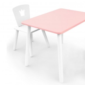 Комплект детской мебели стол и стул Корона (Розовый/Белый/Белый) в Златоусте - zlatoust.ok-mebel.com | фото