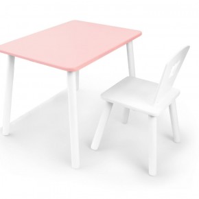 Комплект детской мебели стол и стул Корона (Розовый/Белый/Белый) в Златоусте - zlatoust.ok-mebel.com | фото 2