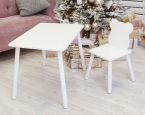 Комплект детской мебели стол и стул Мишутка (Белый/Белый/Белый) в Златоусте - zlatoust.ok-mebel.com | фото