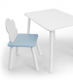 Комплект детской мебели стол и стул Облачко (Белый/Голубой/Белый) в Златоусте - zlatoust.ok-mebel.com | фото