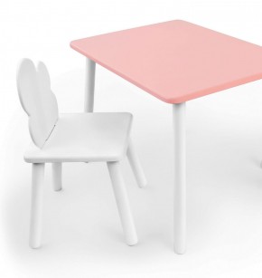 Комплект детской мебели стол и стул Облачко (Розывый/Белый/Белый) в Златоусте - zlatoust.ok-mebel.com | фото