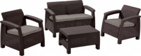 Комплект мебели Корфу сет (Corfu set) коричневый - серо-бежевый * в Златоусте - zlatoust.ok-mebel.com | фото 1