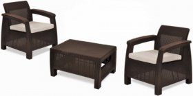 Комплект мебели Корфу Уикенд (Corfu Weekend) коричневый - серо-бежевый * в Златоусте - zlatoust.ok-mebel.com | фото