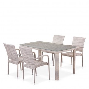 Комплект плетеной мебели T256C/Y376C-W85 Latte (4+1) + подушки на стульях в Златоусте - zlatoust.ok-mebel.com | фото 1