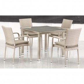 Комплект плетеной мебели T256C/Y376C-W85 Latte (4+1) + подушки на стульях в Златоусте - zlatoust.ok-mebel.com | фото 3