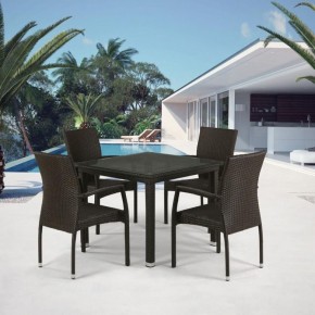 Комплект плетеной мебели T257A/YC379A-W53 Brown (4+1) + подушки на стульях в Златоусте - zlatoust.ok-mebel.com | фото 1