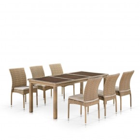 Комплект плетеной мебели T365/Y380B-W65 Light Brown (6+1) в Златоусте - zlatoust.ok-mebel.com | фото 1