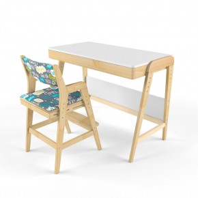 Комплект растущий стол и стул с чехлом 38 попугаев «Вуди» (Белый, Без покрытия, Салют) в Златоусте - zlatoust.ok-mebel.com | фото
