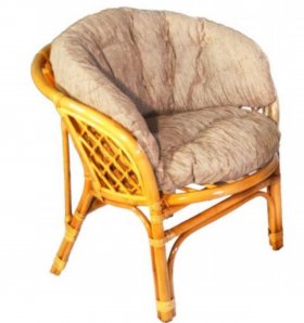 Кресло Багама, подушки светлые полные шенил (Мёд) в Златоусте - zlatoust.ok-mebel.com | фото 1