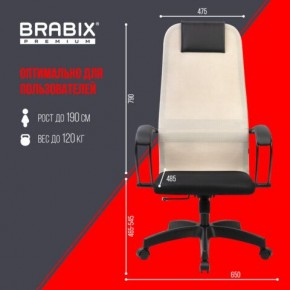 Кресло BRABIX PREMIUM "Ultimate EX-800" пластик, плотная двойная сетка Х2, черное/бежевое, 532916 в Златоусте - zlatoust.ok-mebel.com | фото 6