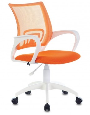 Кресло BRABIX "Fly MG-396W", пластик белый, сетка, оранжевое, 532401, MG-396W_532401 в Златоусте - zlatoust.ok-mebel.com | фото 1