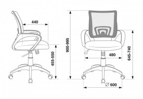 Кресло Бюрократ CH-695N/DG/TW-11 серый TW-04 черный TW-11 в Златоусте - zlatoust.ok-mebel.com | фото 4