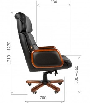 Кресло для руководителя CHAIRMAN 417 (Натуральная кожа) Черное в Златоусте - zlatoust.ok-mebel.com | фото 5