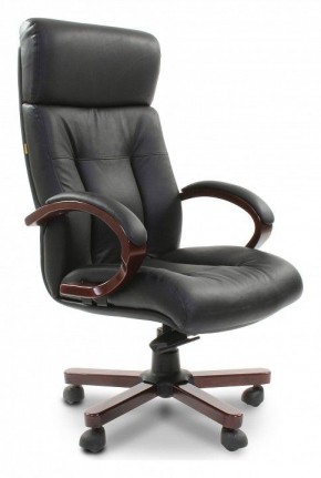 Кресло для руководителя Chairman 421 черный/орех темный, черный в Златоусте - zlatoust.ok-mebel.com | фото